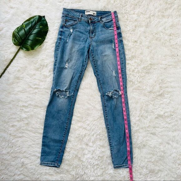 GARAGE | Blue Distressed Skinny Jeans Size 5 - Picture 3 of 5